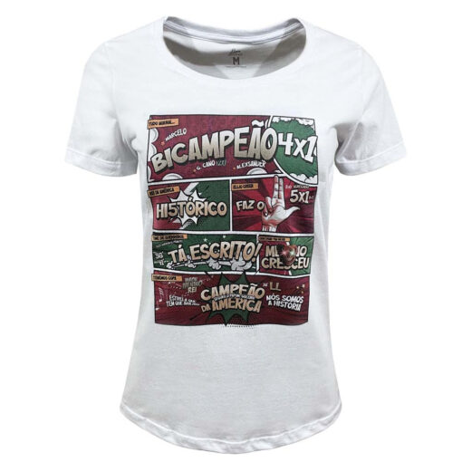 Camisa Feminina Fluminense Feminina Quadrinhos Liga Retrô